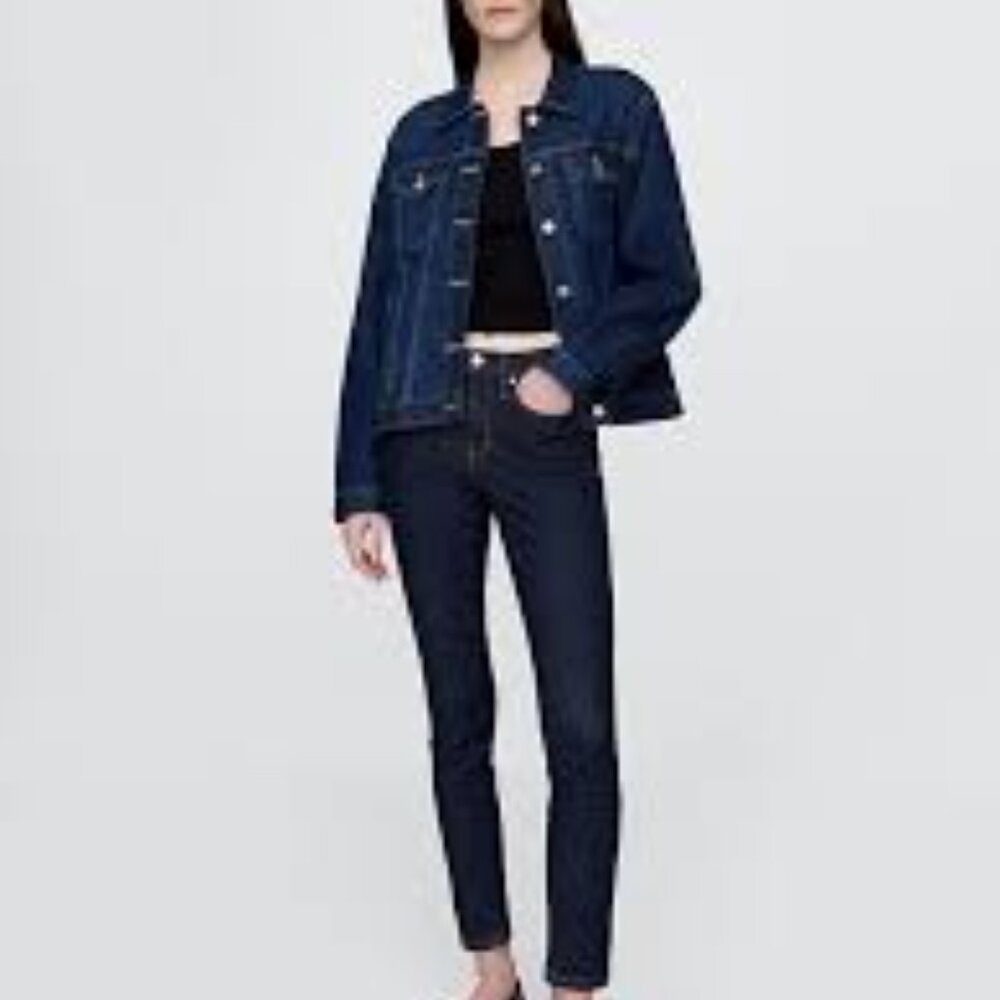 Gap Mid Rise True Skinny Sculpt Jeans, Ankle Length, Dark Indigo, Size 31 (12)
